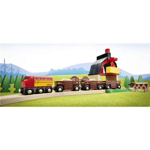 World Farm Railway Set - 20-Piece FSC-Certified Wood Train Set - Picture 2 of 7